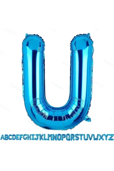 Pazariz Fırsat Ayı 1 Metre Mavi U Harfi Folyo Harf Balon Mavi U Harf Blue Colors ürün görseli 1