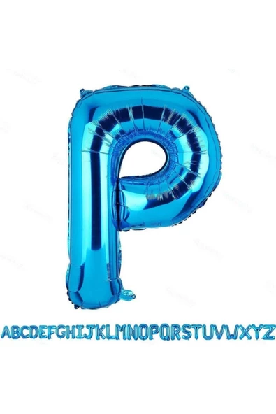 Pazariz Fırsat Ayı 1 Metre Mavi P Harfi Folyo Harf Balon Mavi P Harf Folyo Balon P Harf Balon Balonu Blu ürün görseli 1
