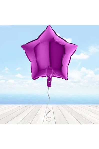 Pazariz Fırsat Ayı Yıldız Folyo Balon, 45 Cm - Mor ürün görseli 1