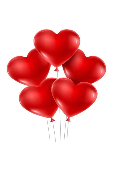 Pazariz Kırmızı Kalp Balon - 20 Adet- ürün görseli 1