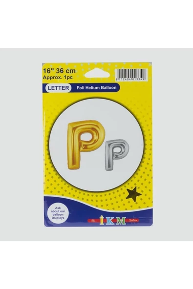 Pazariz Sarı Renkli 16*36 Harfli Folyo Balon Renk:model-15 Birim:1 Adet ürün görseli 1