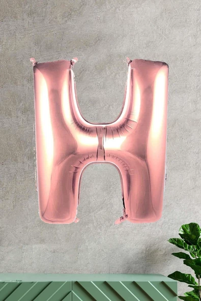Pazariz H Harfi Rose Gold Folyo Balon 100 Cm 40 Inç 1 Metre Baş Harf Balon ürün görseli 1