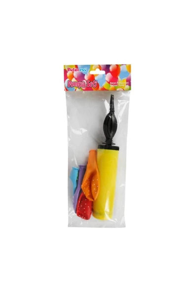 Pazariz Balon Pompa Seti - Mavi - Resim 2