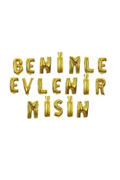 Pazariz Sevgililer Gününe Özel Altın Benimle Evlenirmisin Balonu Benimle Evlenirmisin Altın Balon ürün görseli 1