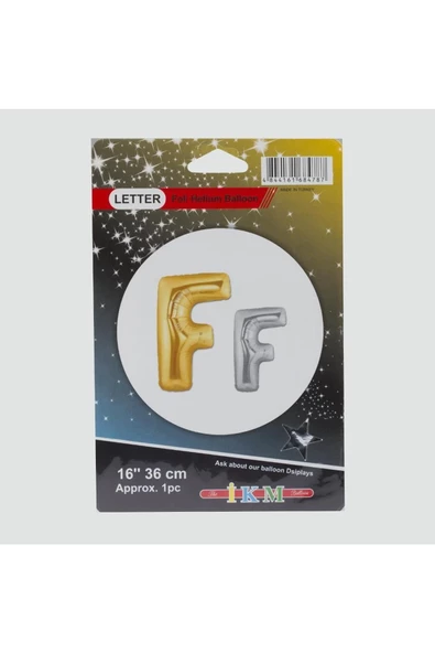 Pazariz Gümüş Renkli 16*36 Harfli Folyo Balon Renk:model-6 Birim:1 Adet ürün görseli 1