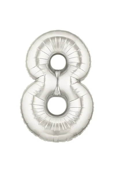 Pazariz Şekilli Supershape Silver Rakam O Balon 8 Numara ürün görseli 1