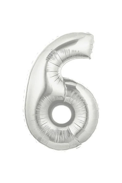 Pazariz Şekilli Supershape Silver Rakam O Balon 6 Numara ürün görseli 1