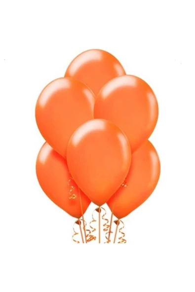 Pazariz Metalik Parlak Turuncu Renk 5'li Balon ürün görseli 1