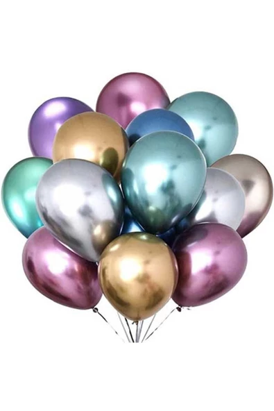 Pazariz Minik Krom Balon Karışık Renkli 50 Adet ürün görseli 1