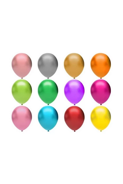 Pazariz 12" Metalik Renkli Balon 20 Li Paket ürün görseli 1