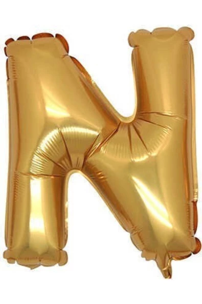 Pazariz Gold Renk Folyo Balon N Harfli Helyum Balon 100 Cm Dev Boy ürün görseli 1
