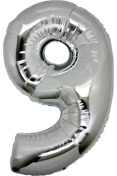 Pazariz Fırsat Ayı 9 (gümüş) Rakam Folyo Balon - 90 Cm - Gümüş Folyo Rakam Balon ürün görseli 1