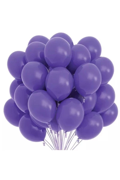 Pazariz Mor Renk Metalik Balon Sedefli Balon 100 Adet ürün görseli 1