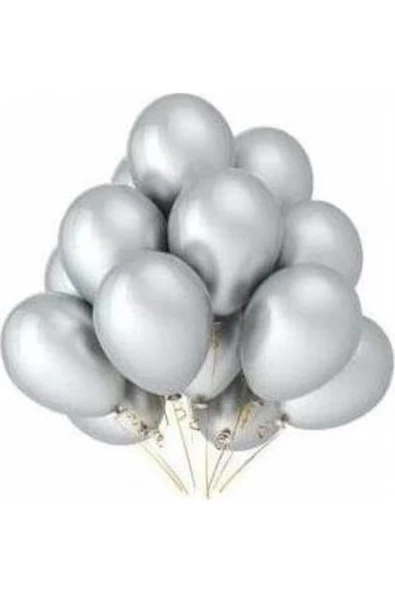 Pazariz Fırsat Ayı 100 Adet Gri Metalik Balon 12 Inç ürün görseli 1