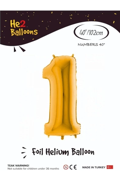 Pazariz Balon 1 Rakam Altın Folyo Balon 40 Inç ürün görseli 1
