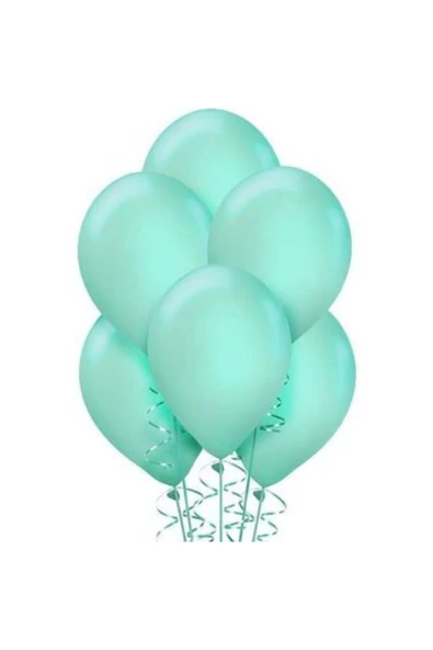 Pazariz Balon 100 Adet Metalize Balon Metalik Balon Mint Yeşili 16 Inç ürün görseli 1