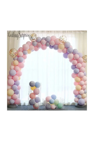 Pazariz Makaron Balonlu Zincir Balon Seti 5 mt Zincir 100 Balon Karışık ürün görseli 1