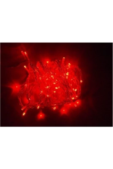 Pazariz 10mt Kırmızı 100 Led Fişli Noel Parti Yılbaşı Ağaç Dekoratif Aydınlatma Lambası Animasyonlu Süsleme ürün görseli 1