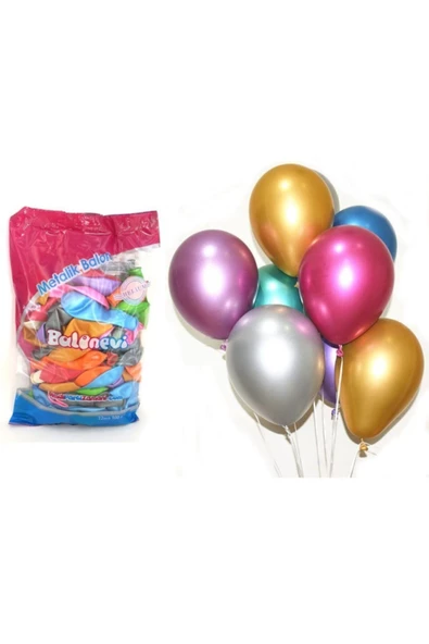 Pazariz Metalik Karışık Renk 100 Lü Balon ürün görseli 1
