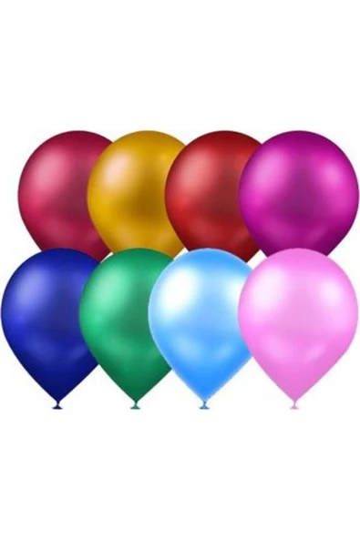 Pazariz Atom Balon Atom Balon Metalik Karışık Renkli Balon 12 Inç 100 Adet ürün görseli 1
