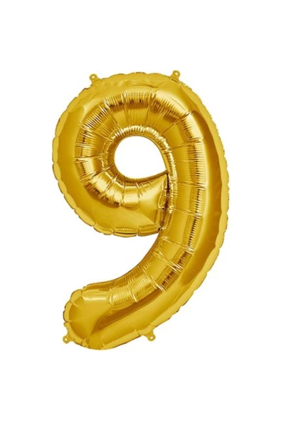Pazariz Şekilli Supershape Gold Rakam Folyo Balon 9 Numara ürün görseli 1