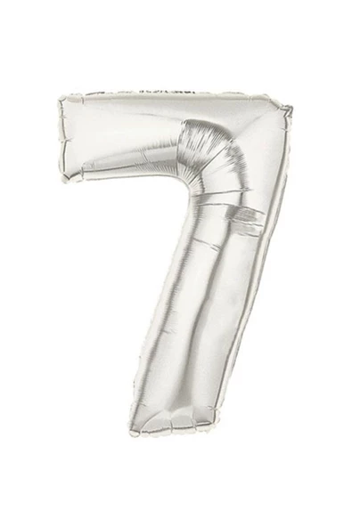 Pazariz Şekilli Supershape Silver Rakam Folyo Balon 7 Numara ürün görseli 1