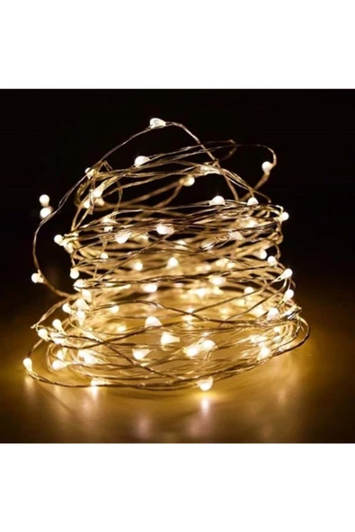 Pazariz 10 m Peri Günışığı 100 Led Pilli Noel Parti Yılbaşı Ağaç Dekor Aydınlatma Lamba Animasyonlu Süsleme ürün görseli 1