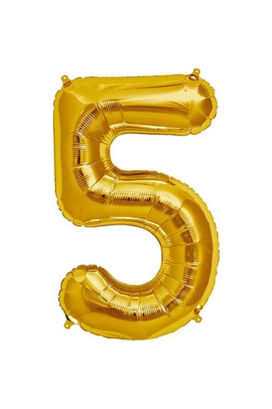 Pazariz Şekilli Supershape Gold Rakam Folyo Balon 5 Numara ürün görseli 1