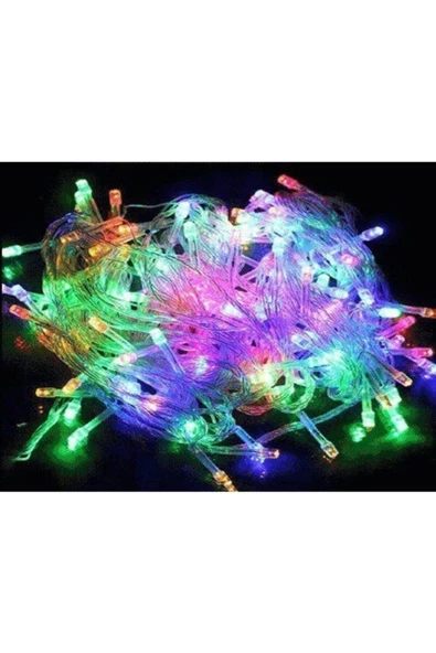 Pazariz 10 mt Rgb 100 Led Fişli Noel Parti Yılbaşı Ağaç Dekoratif Aydınlatma Lambası Animasyonlu Süsleme ürün görseli 1
