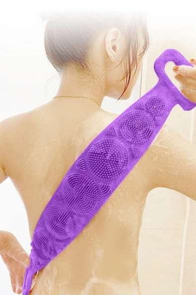 Pazariz Çift Taraflı Banyo Hamam Lifi Silikon Masajlı Yumuşak Duş Lifi Uzun Ömürlü Hazır Banyo Kesesi ürün görseli 1