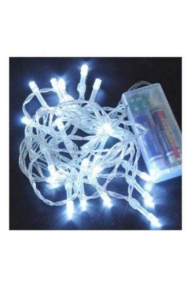 Pazariz 5mt Peri Beyaz 50 Led Pilli Noel Parti Yılbaşı Ağaç Dekoratif Aydınlatma Lambası Animasyonlu Süsleme ürün görseli 1