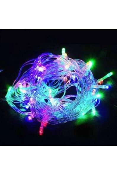 Pazariz 10 mt Rgb 100 Led Fişli Noel Parti Yılbaşı Ağaç Dekoratif Aydınlatma Lambası Animasyonlu Süsleme ürün görseli 1