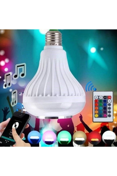 Pazariz Bluetooth Hoparlör Ve Led Lamba Uzaktan Kumandalı Ampül ürün görseli 1