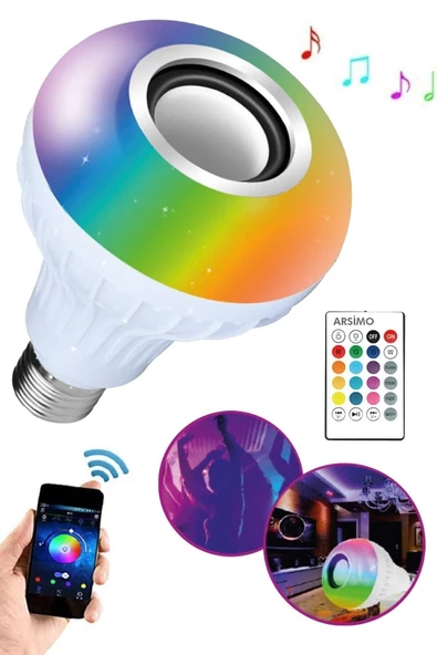Pazariz Bluetooth Hoparlör Led Ampül Lamba ürün görseli 1