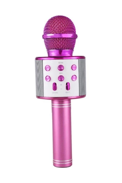 Pazariz Şarj Edilebilir Telefon Ve Usb Bağlantılı Karaoke Mikrofon (pembe) ürün görseli 1