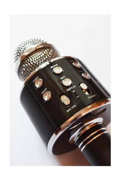 Pazariz Şarj Edilebilir Telefon Ve Usb Bağlantılı Karaoke Mikrofon (siyah) ürün görseli 1