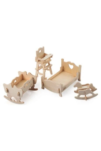 Pazariz Pazarız 3d Ahşap Puzzle Yapboz Maket Çocuk Odası Boyanabilir ürün görseli 1