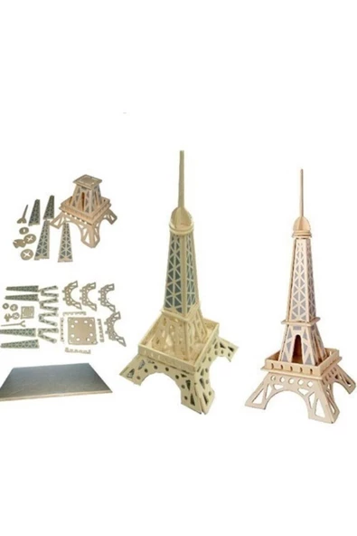 Pazariz Pazarız 3d Ahşap Puzzle Yapboz Maket Eiffel Kulesi Boyanabilir ürün görseli 1
