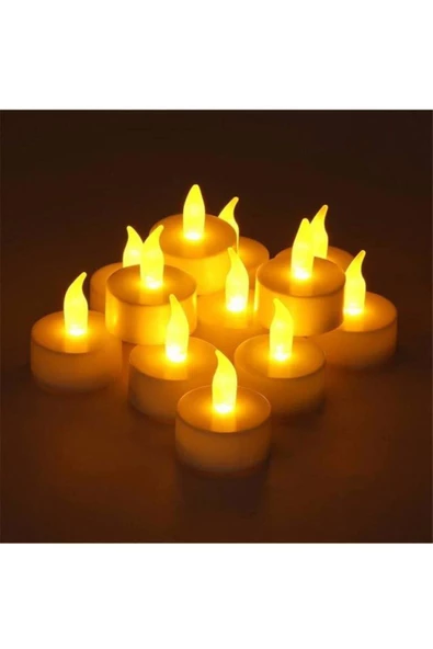 Pazariz 24'lü Led Tealight Sarı Işık Mum ürün görseli 1