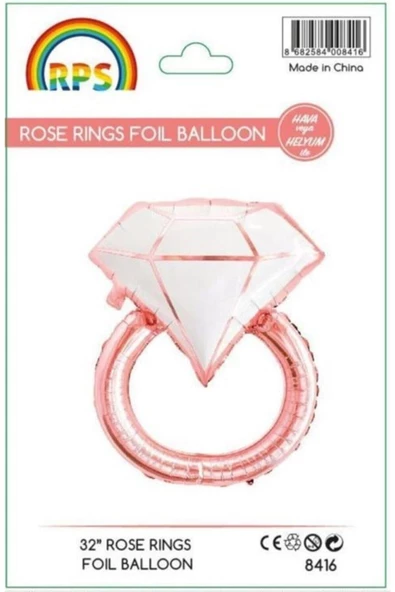 Pazariz Yüzük Rose Gold Tek Folyo Balon 80 Cm ürün görseli 1