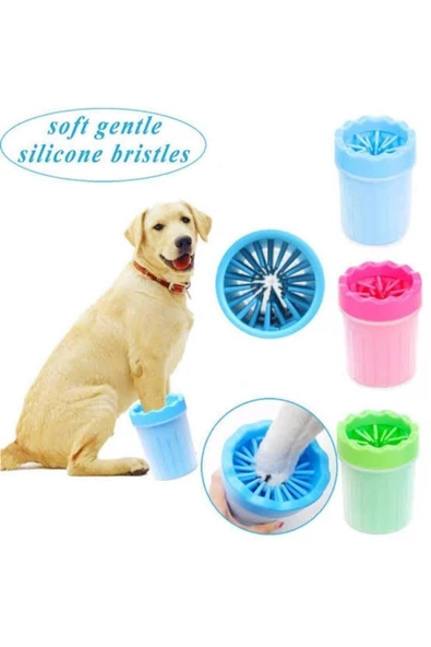 Pazariz Soft Gentle Silikon Jel Fırçalı Köpek Pati Yıkama Aparatı Büyük Mavi ürün görseli 1
