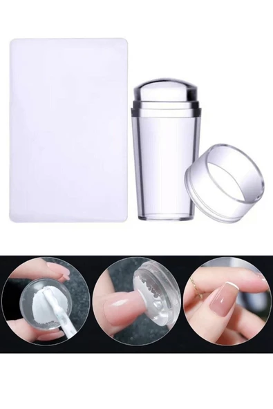 Pazariz Stamper Baskı Transfer Aparat Seti Silikon Oje Dizayn Baskı Seti Nail Art Tırnak Damgalama ürün görseli 1