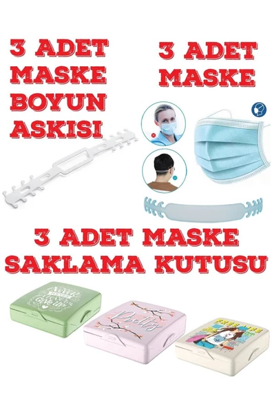 Pazariz Pratik Kilitli Maske Koruma Saklama & Taşıma Kabı Kutusu 3 Ad ürün görseli 1