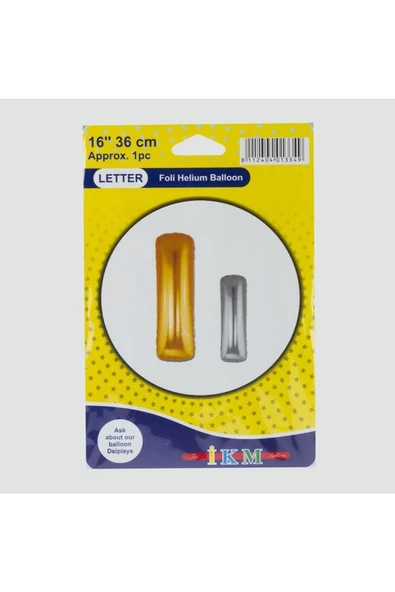 Pazariz Sarı Renkli 16*36 Harfli Folyo Balon Renk:model-9 Birim:1 Pk ürün görseli 1