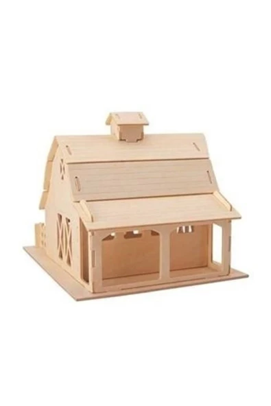Pazariz Pazarız 3d Ahşap Puzzle Yapboz Maket Çiftlik Evi Boyanabilir ürün görseli 1