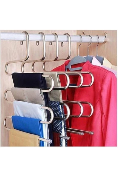 Pazariz Metal Pantolon Pijama Askısı 5 Katlı Dolap Içi Düzenleyici Askı ürün görseli 1