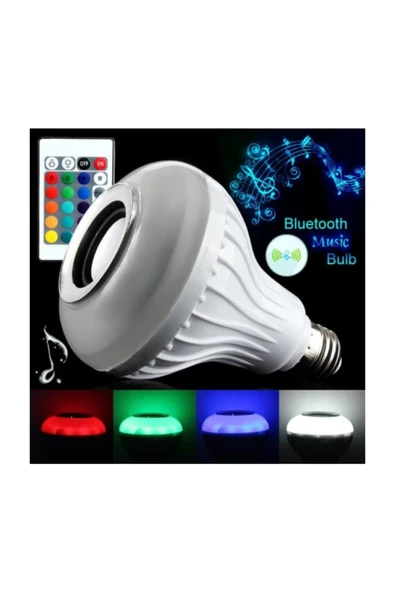 Pazariz Bluetooth Hoparlörlü USB Girişli LED Ampül Renkli ürün görseli 1