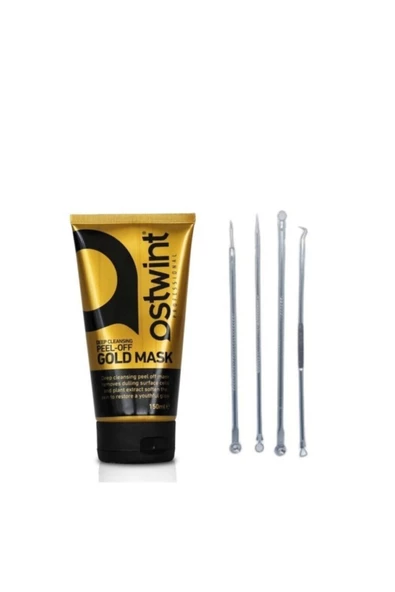 Pazariz Golden Mask Soyulabilir Altın Maske 150 Ml + 4 Lu Çelik Komedone Siyah Nokta Çıkarıcı ürün görseli 1