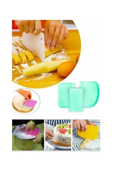 Pazariz Hamur Ve Krema Kazıyıcı 3'lü Pratik Pasta Krema Dağıtıcı Set ürün görseli 1