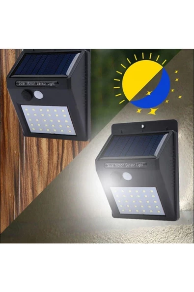 Pazariz Pır Hareket Sensör 20 Led Solar Enerji Su Geçirmez Duvar Lambası ürün görseli 1